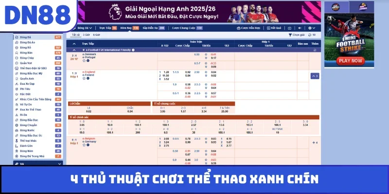 4 thủ thuật chơi thể thao xanh chín