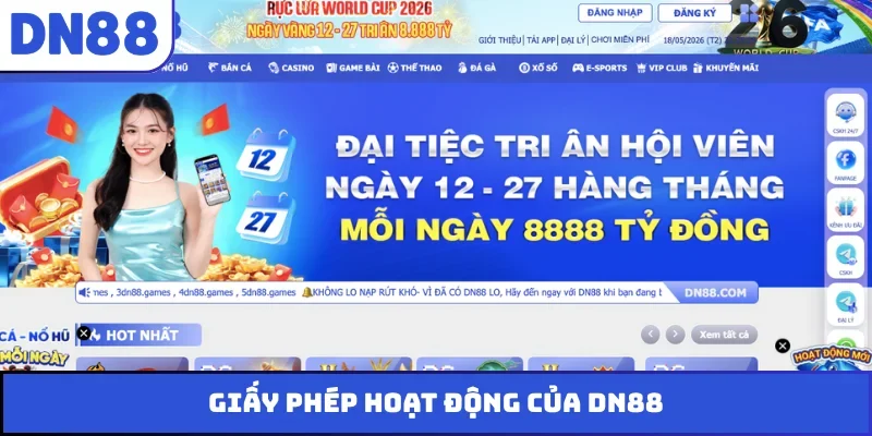 Giấy phép hoạt động của DN88
