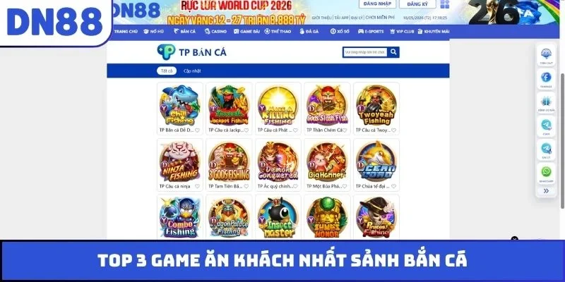TOP 3 game ăn khách nhất sảnh bắn cá